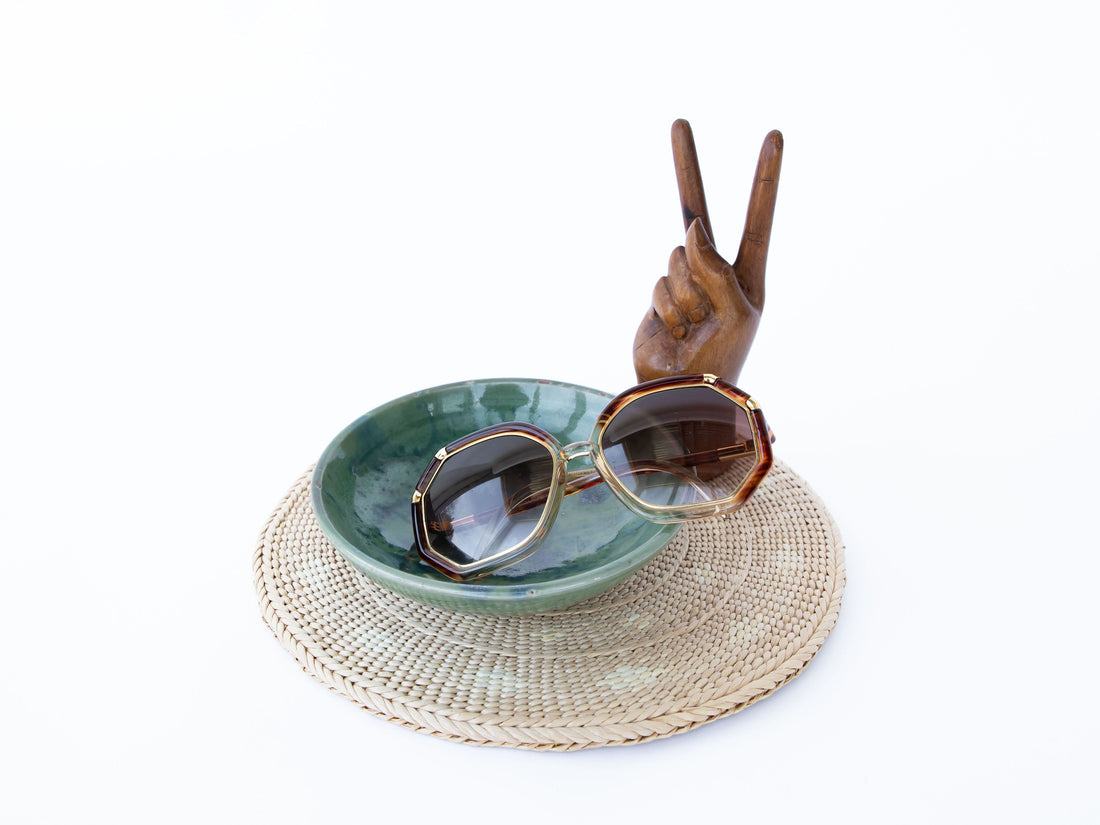 Small Green and Blue splash pottery Dish