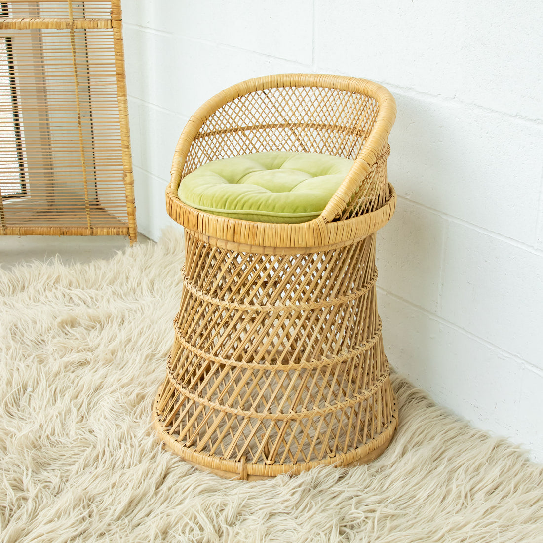 Wicker Stool with Cushion