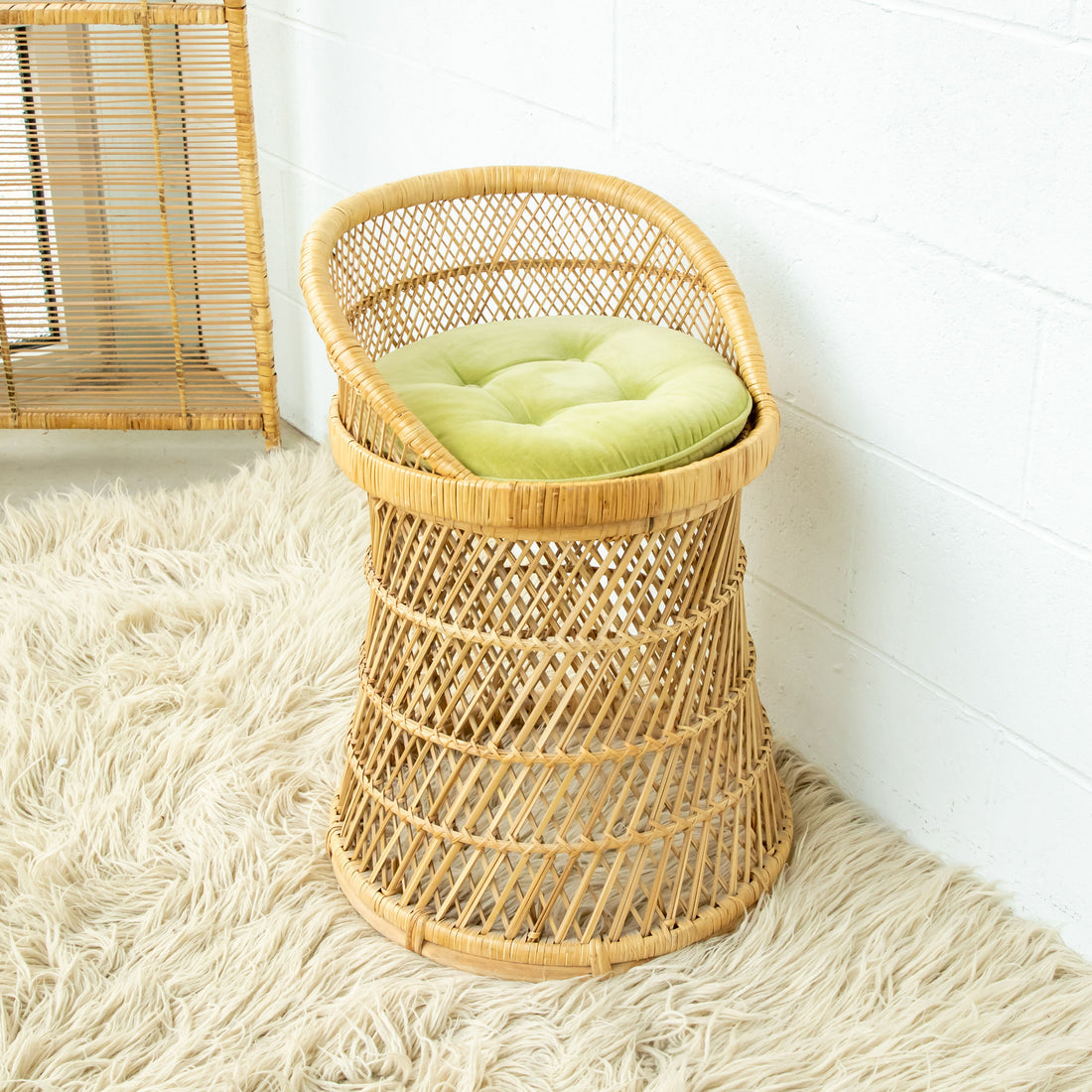 Wicker Stool with Cushion