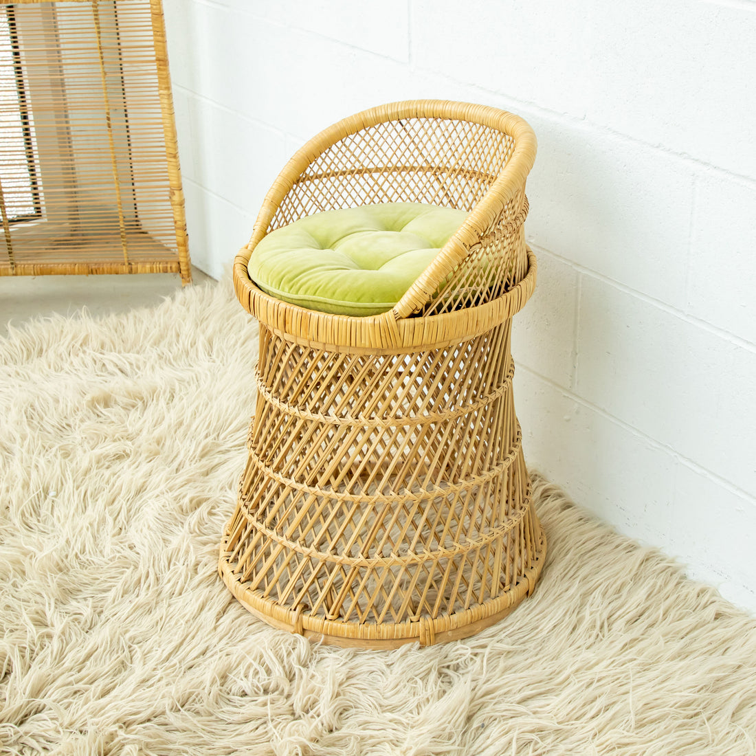 Wicker Stool with Cushion