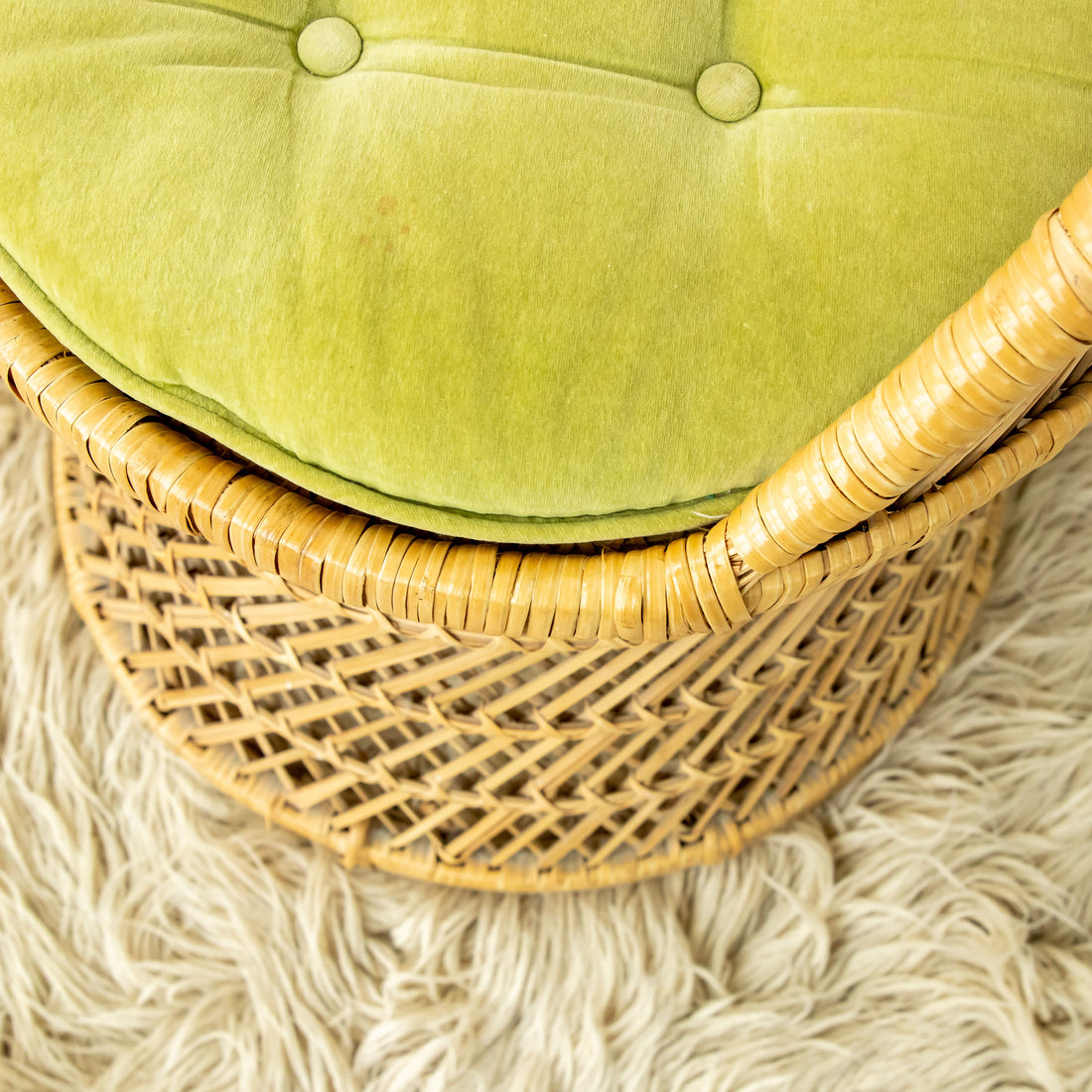 Wicker Stool with Cushion