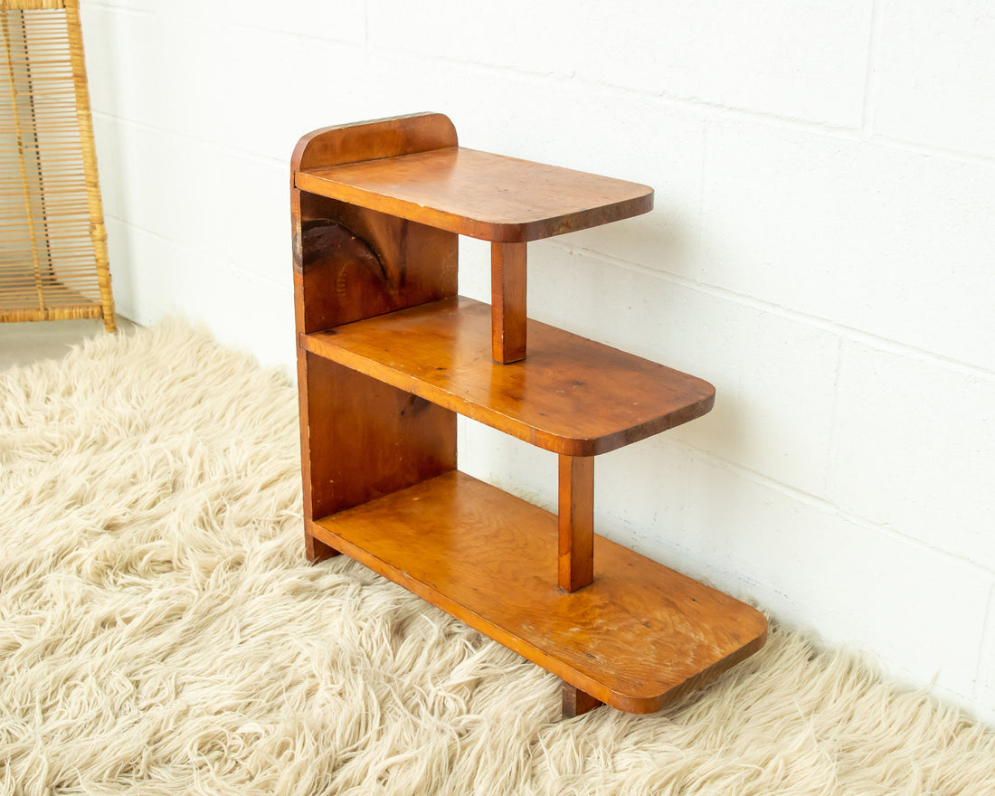 Wood Floor Shelf / Side Table with Three Tiers
