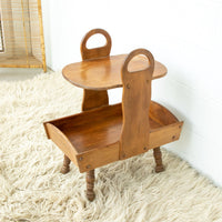 Wood Side Table Shelf Organizer