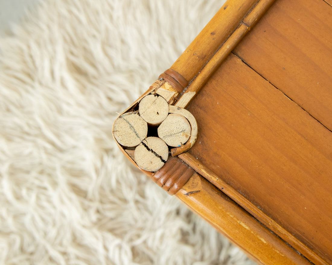 Bamboo Cabinet with Woven Back and Front Detailing