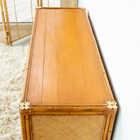 Bamboo Cabinet with Woven Back and Front Detailing