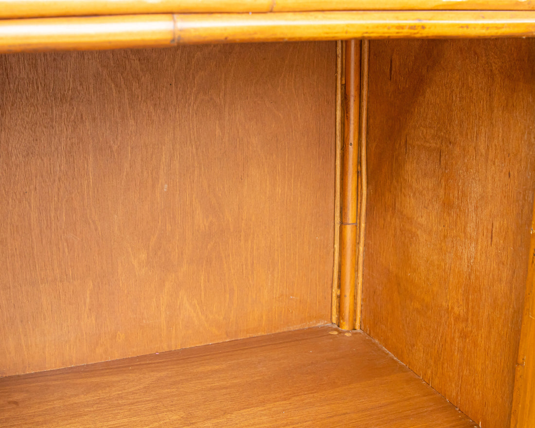 Bamboo Cabinet with Woven Back and Front Detailing