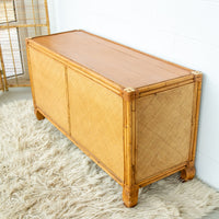 Bamboo Cabinet with Woven Back and Front Detailing