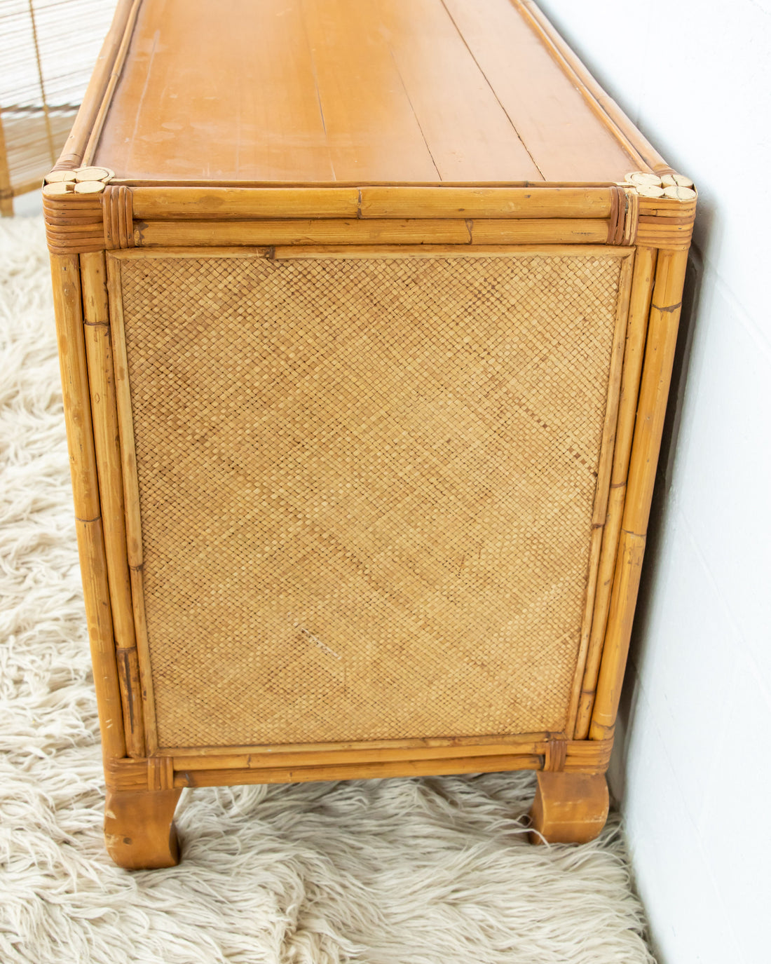 Bamboo Cabinet with Woven Back and Front Detailing