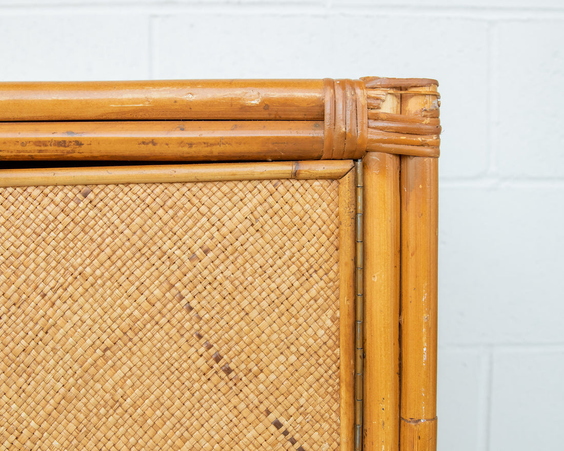 Bamboo Cabinet with Woven Back and Front Detailing