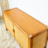 Bamboo Cabinet with Woven Back and Front Detailing