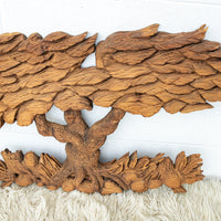 Large Burnt Wood Hand Carved Tree Wall Art