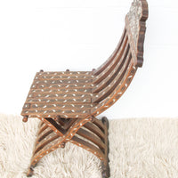 Inlayed Folding Teak Chair