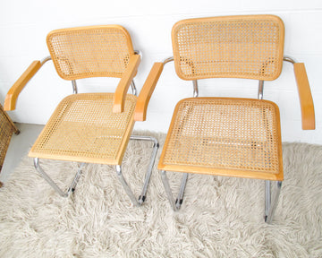 2 Vintage Marcel Breuer Chairs with Arms in a Blonde Stain (SOLD SEPARATELY)