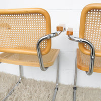 2 Vintage Marcel Breuer Chairs with Arms in a Blonde Stain (SOLD SEPARATELY)