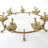 Moroccan Oil Lamp with 7 genie lamps on ring