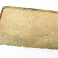 Vintage Rectangular Brass Tray
