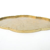 Brass Scalloped Edge Tray with Rounded Oval Edges