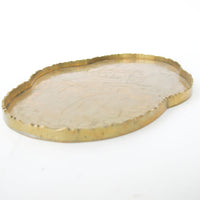 Brass Scalloped Edge Tray with Rounded Oval Edges