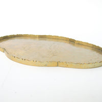 Brass Scalloped Edge Tray with Rounded Oval Edges