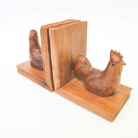 Solid Wood Hen Bookends