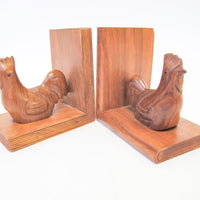 Solid Wood Hen Bookends
