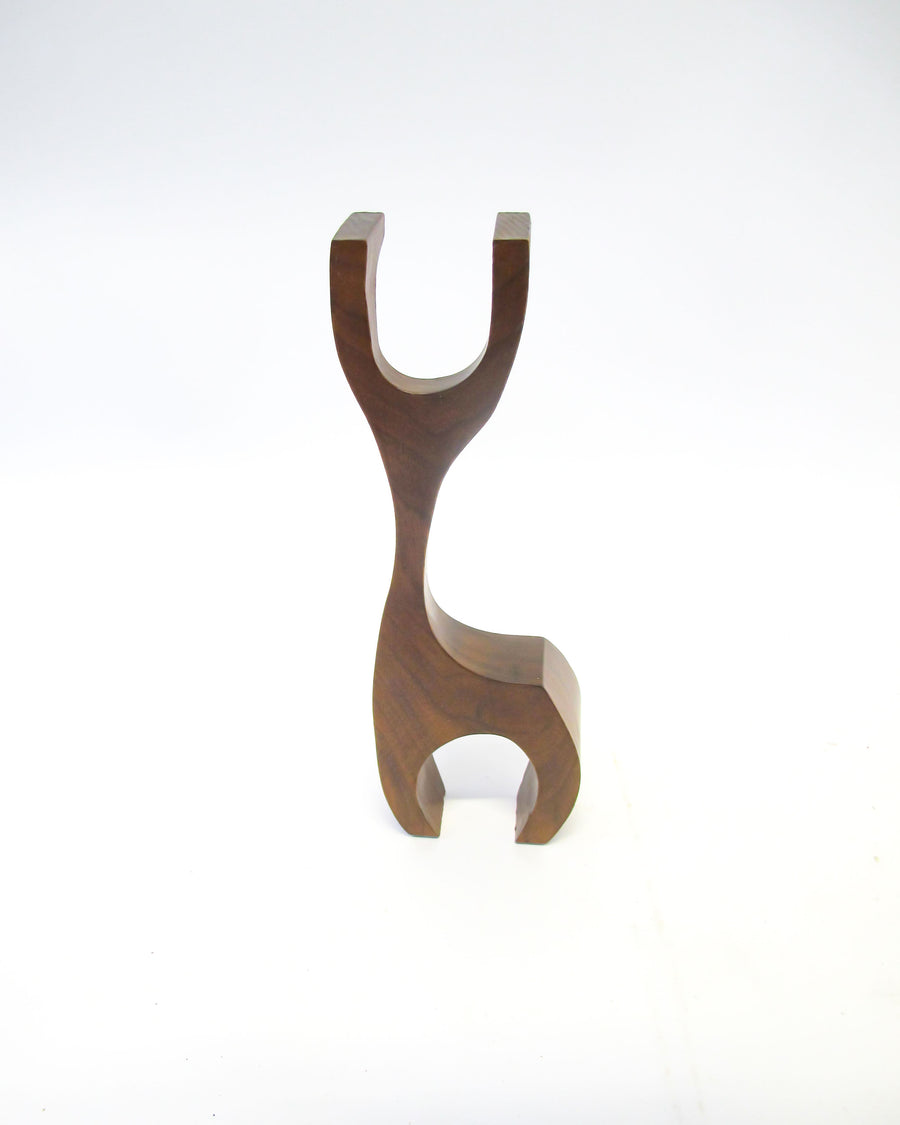 Deer Ram Primitive Burnt Wood Brutalist Midcentury Wood Sculpture