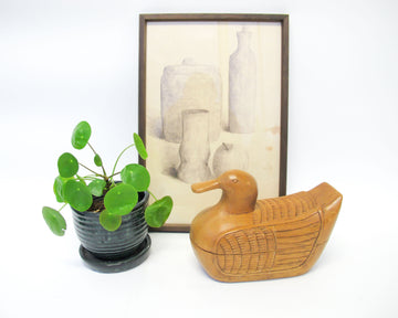 NEW - Carved Wood Duck Box