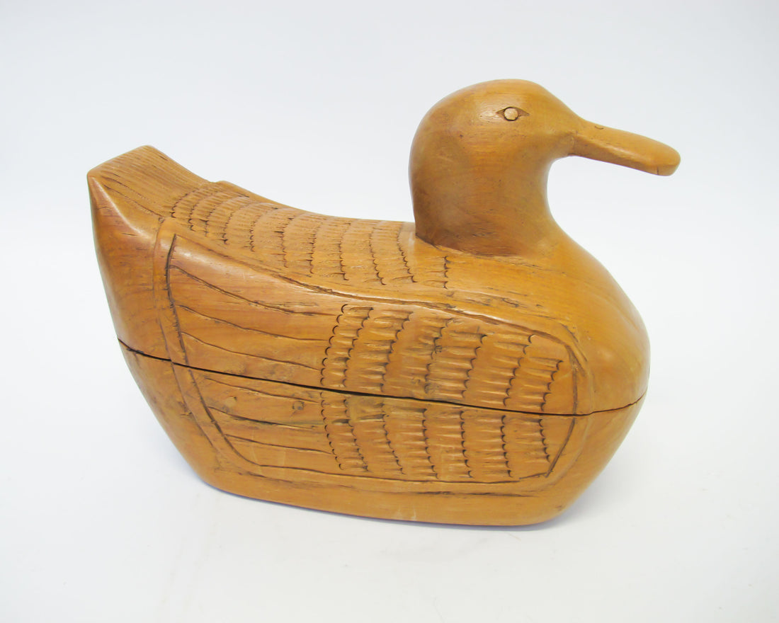 Carved Wood Duck Box