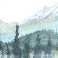 Vibrant Mountainscape Watercolor Painting from Banff Canada