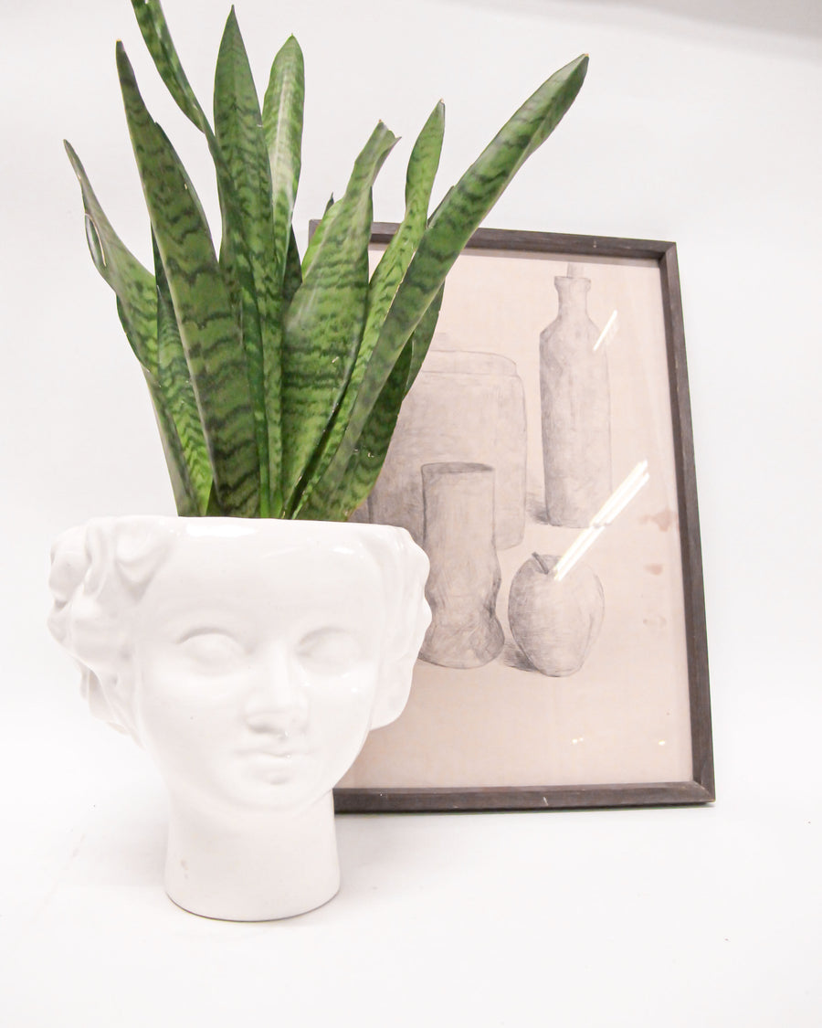 White Ceramic Womans Face Vase C. Mallorca Felanitx  Pottery