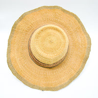 NEW - Woven Sun Hat with faded green and red stripes