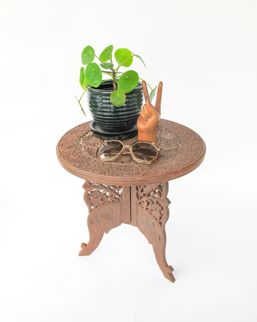 Large Teak table with Folding Base