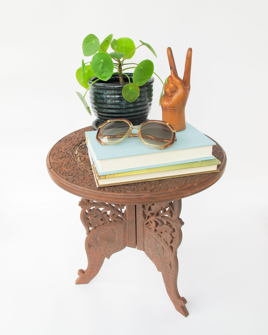 Large Teak table with Folding Base