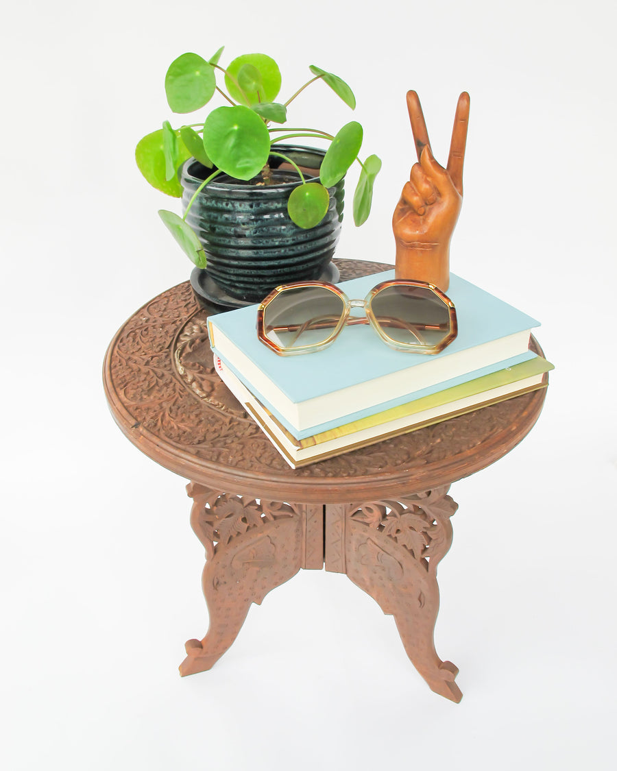 Large Teak table with Folding Base