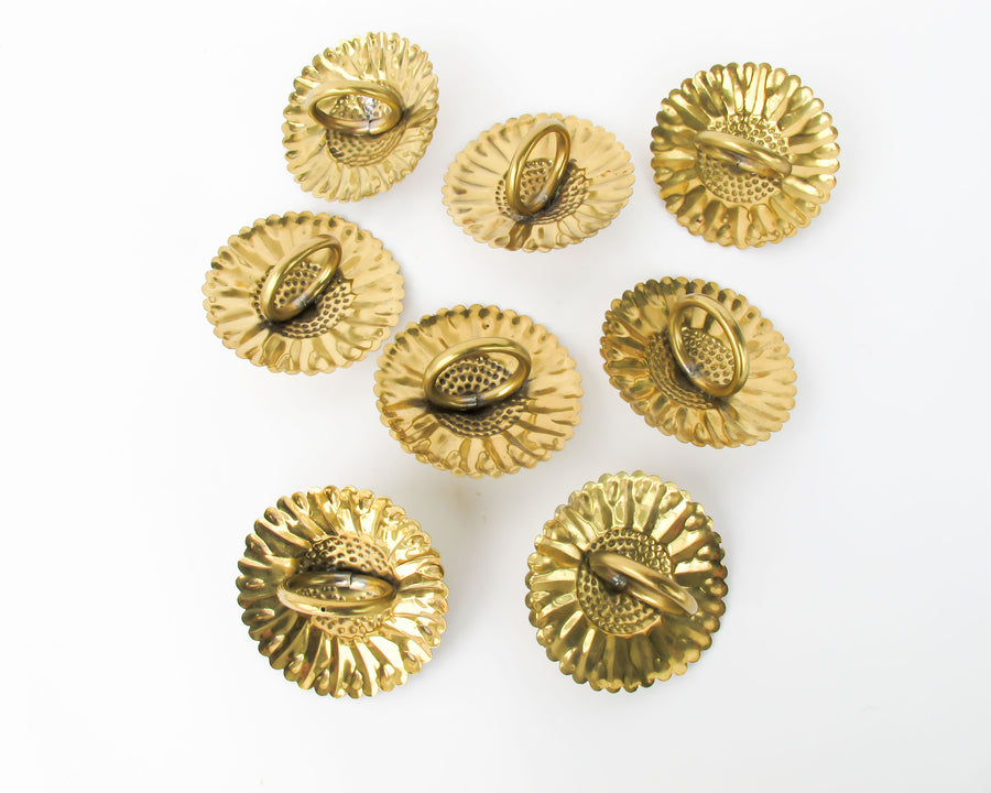 Set of 8 Brass Sunflower Napkin Holders
