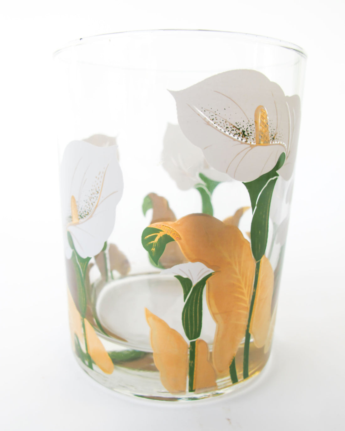 Set of 6 Culver Lilly glasses with Brass Bamboo Holder