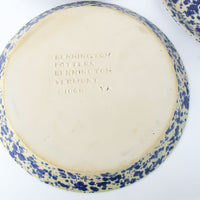 Blue Speckled Ceramic Plates By Bennington Potters Vermont - Set of 5