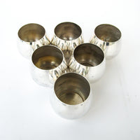 Set of 6 Sterling Silver Plated Glasses / Candle Holders by Oneida Silversmith