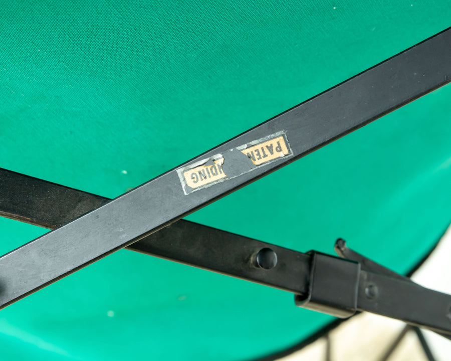 Green Folding Metal Canvas Hedstrom saucer chair