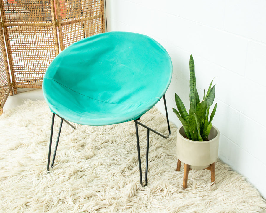 Green Folding Metal Canvas Hedstrom saucer chair