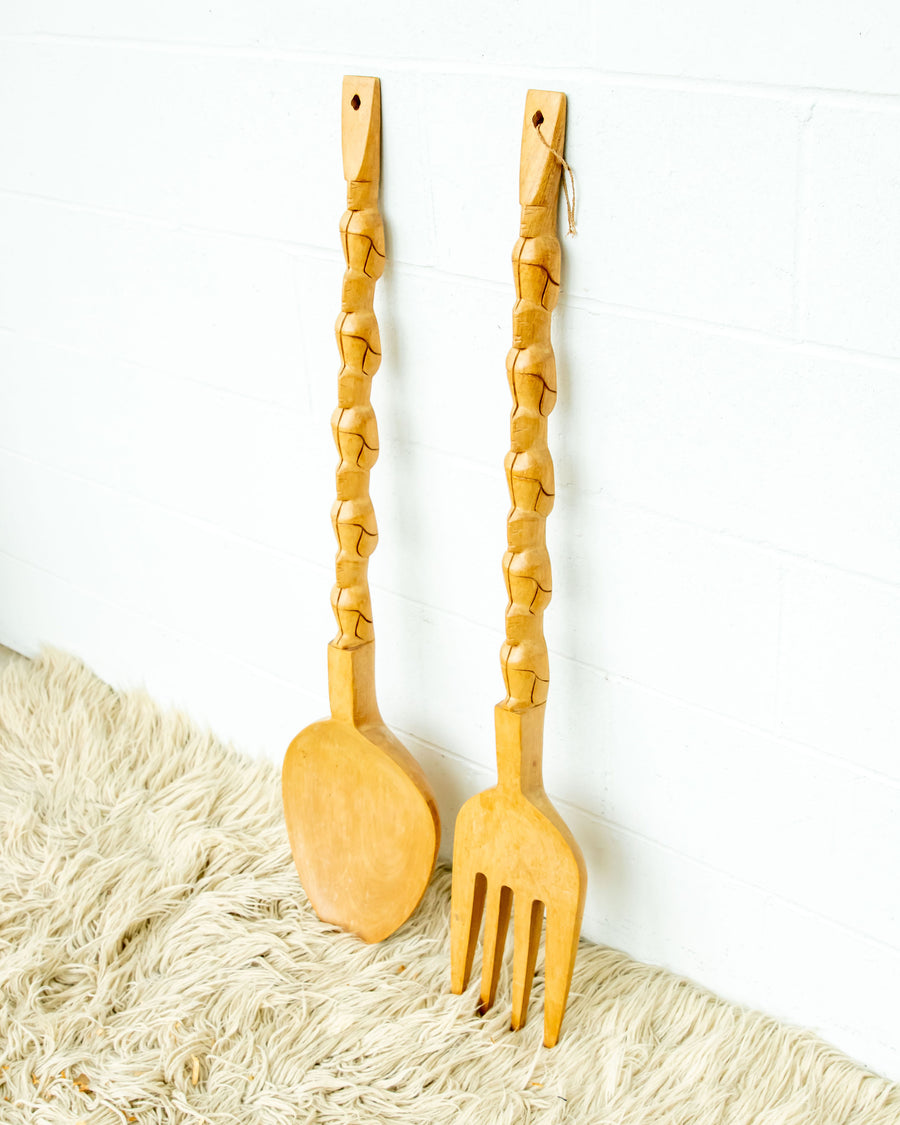 Neutral Fork and Spoon Wall Art