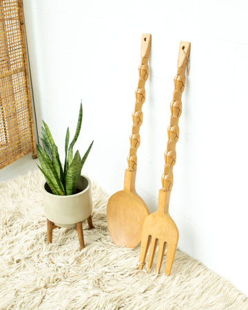 Neutral Fork and Spoon Wall Art