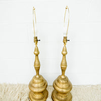 Set of 2 Tall Brass Moroccan Lamps