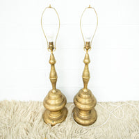 Set of 2 Tall Brass Moroccan Lamps