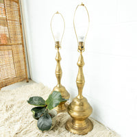 Set of 2 Tall Brass Moroccan Lamps