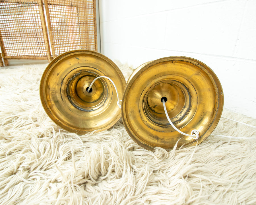 Set of 2 Tall Brass Moroccan Lamps