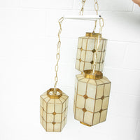 Mother of Pearl Pendant Lamp with Shell and Brass Detail