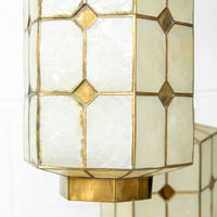 Mother of Pearl Pendant Lamp with Shell and Brass Detail