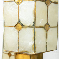 Mother of Pearl Pendant Lamp with Shell and Brass Detail