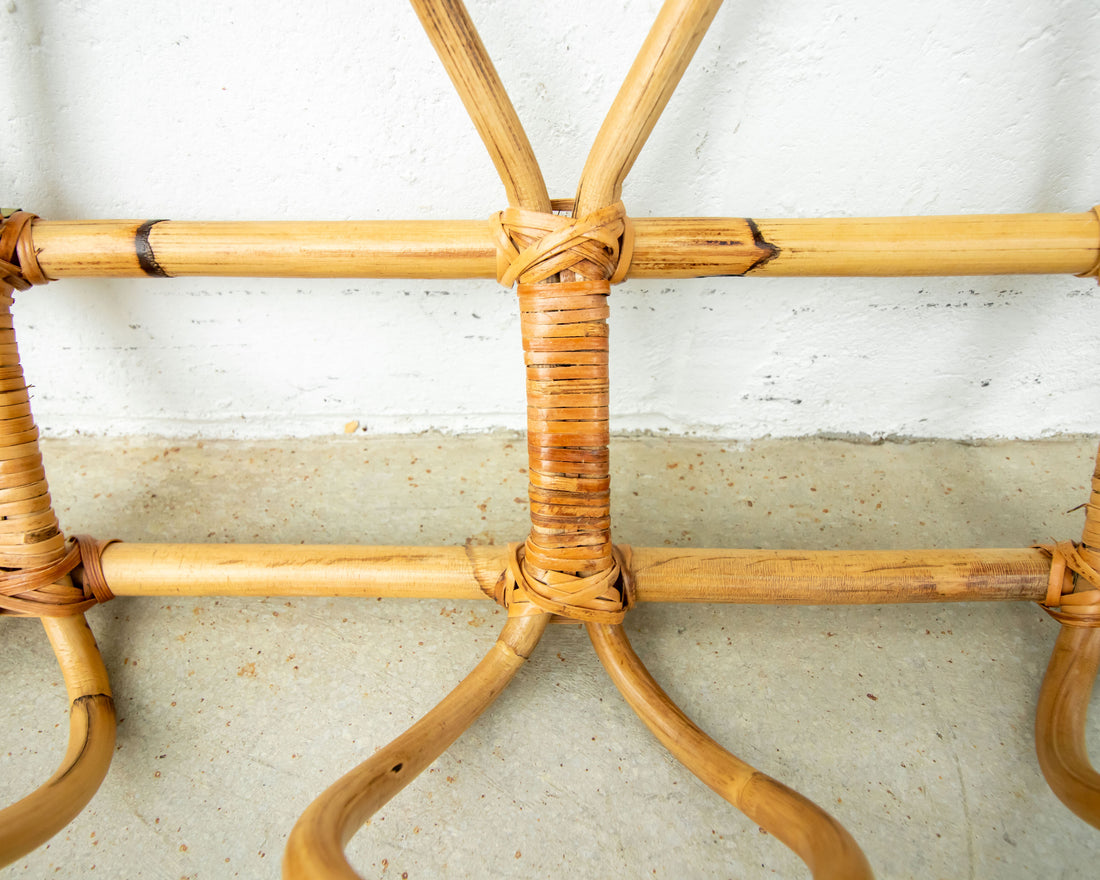 Bamboo Wall Rack with 3 loop hanging hooks